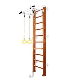 Шведская стенка Kemfer Helena Wall (№4 Вишневый Стандарт белый турник) 15170