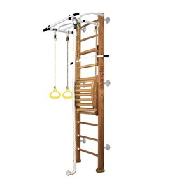 Шведская стенка Kemfer Helena Maxi Wall (№2 Ореховый Стандарт белый антик турник) 15132