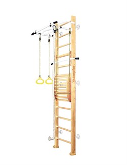 Шведская стенка Kemfer Helena Maxi Wall (№1 натуральный Высота 3 м белый турник) 15127