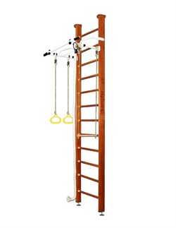 Шведская стенка Kemfer Helena Ceiling (№4 Вишневый Высота 3 м белый турник) 15019