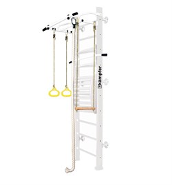 Шведская стенка Kemfer Helena Maxi Wall (№6 Жемчужный Стандарт белый турник) 15149