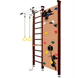 Шведская стенка Kemfer Jungle Ceiling Girl [№5 Шоколадный Стандарт белый турник] 15294