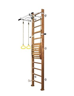 Шведская стенка Kemfer Helena Maxi Wall (№2 Ореховый Высота 3 м белый антик турник) 15130