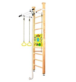 Шведская стенка Kemfer Helena Ceiling Busyboard №1 Натуральный Стандарт Бизиборд желтый 15068