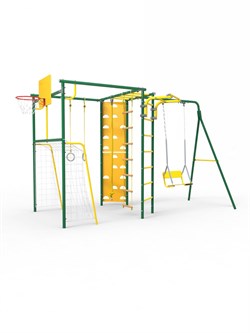 УДСК-7.2 Rokids Атлет-К с качелями [Зеленый-желтый с качелями со спинкой на цепях] 24025