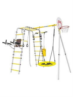 Спортивно-игровой комплекс ROMANA Fitness 103.20.05-01 Фитнесс серый/желтый с качелями [серый/желтый + Качели гнездо 1.Д-26.04] 103.20.05-01 серый/желтый + Качели гнездо