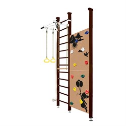 Шведская стенка Kemfer Jungle Ceiling Girl [№5 Шоколадный Высота 3 м белый турник] [№5 Шоколадный Высота 3 м белый турник]