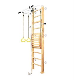 Шведская стенка Kemfer Helena Maxi Wall (№1 натуральный Стандарт белый турник) (дубль) 15129