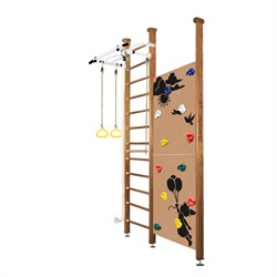Шведская стенка Kemfer Jungle Ceiling Girl [№2 Ореховый Стандарт белый турник] 15282