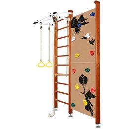 Шведская стенка Kemfer Jungle Ceiling Girl [№4 Вишневый Стандарт белый турник] Jungle Ceiling Girl-7