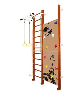 Шведская стенка Kemfer Jungle Wall Boy [№4 Вишневый Высота 3 м белый турник] Jungle Wall Boy-6