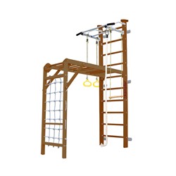 Шведская стенка Kemfer Union Wall [№2 Ореховый Стандарт белый турник] 15623