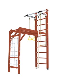 Шведская стенка Kemfer Union Ceiling [№4 Вишневый Стандарт белый турник] Union Ceiling-7