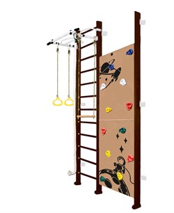 Шведская стенка Kemfer Jungle Wall Boy [№5 Шоколадный Высота 3 м белый турник] Jungle Wall Boy-8