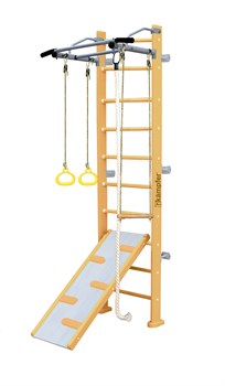 Шведская стенка Kemfer Ride Wall [№1 натуральный Стандарт белый антик турник] Ride Wall-1