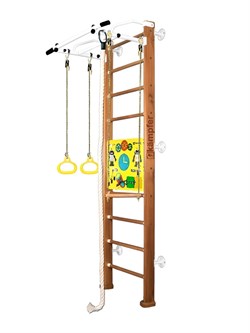 Шведская стенка Kemfer Helena Wall Busyboard [№2 Ореховый Стандарт Бизиборд желтый] Helena Wall Busyboard 2