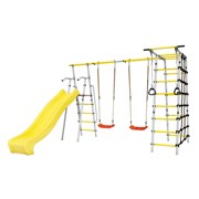Спортивно-игровой комплекс ROMANA Богатырь MAX Плюс-2 103.12.07-02 серый/желтый с двумя пластиковыми качелями 24277