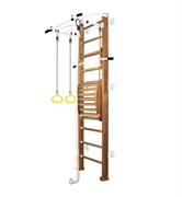 Шведская стенка Kemfer Helena Maxi Wall (№2 Ореховый Стандарт белый турник) 15133