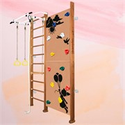 Шведская стенка Kemfer Jungle Wall Girl [№2 Ореховый Стандарт белый турник] 15340