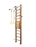Шведская стенка Kemfer Helena Maxi Wall (№2 Ореховый Высота 3 м белый турник) 15131