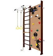 Шведская стенка Kemfer Jungle Wall Girl [№5 Шоколадный Стандарт белый турник] 15352