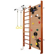 Шведская стенка Kemfer Jungle Wall Girl [№4 Вишневый Стандарт белый турник] 15348