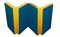 Kampfer Classic Мат №7 (200 х 100 х 10) складной - винилискожа [синий/желтый] 884
